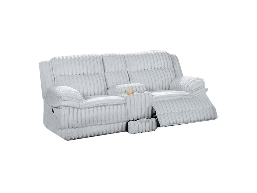 Light Gray Corduroy Manual Motion Loveseat R742