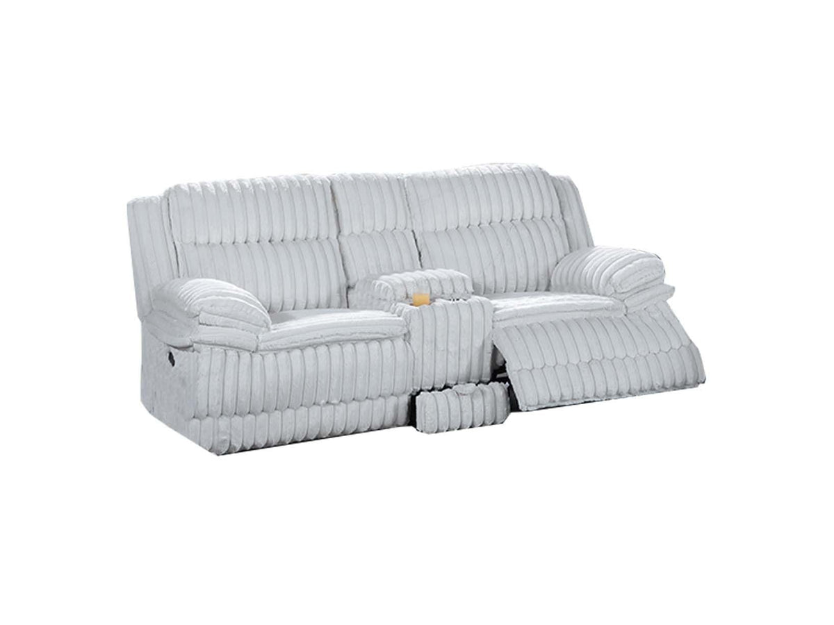 Light Gray Corduroy Manual Motion Loveseat R742