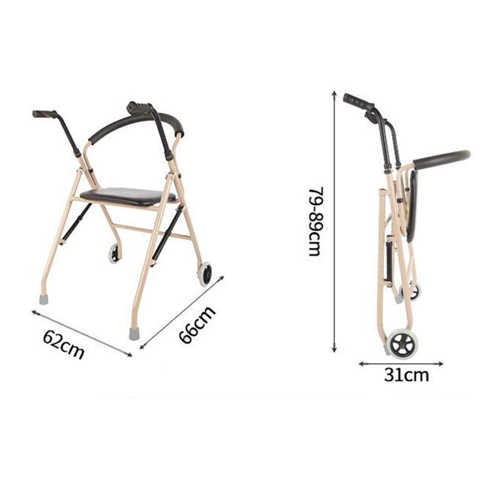 Lightweight Folding Aluminum Rollator Walker with Seat J39764