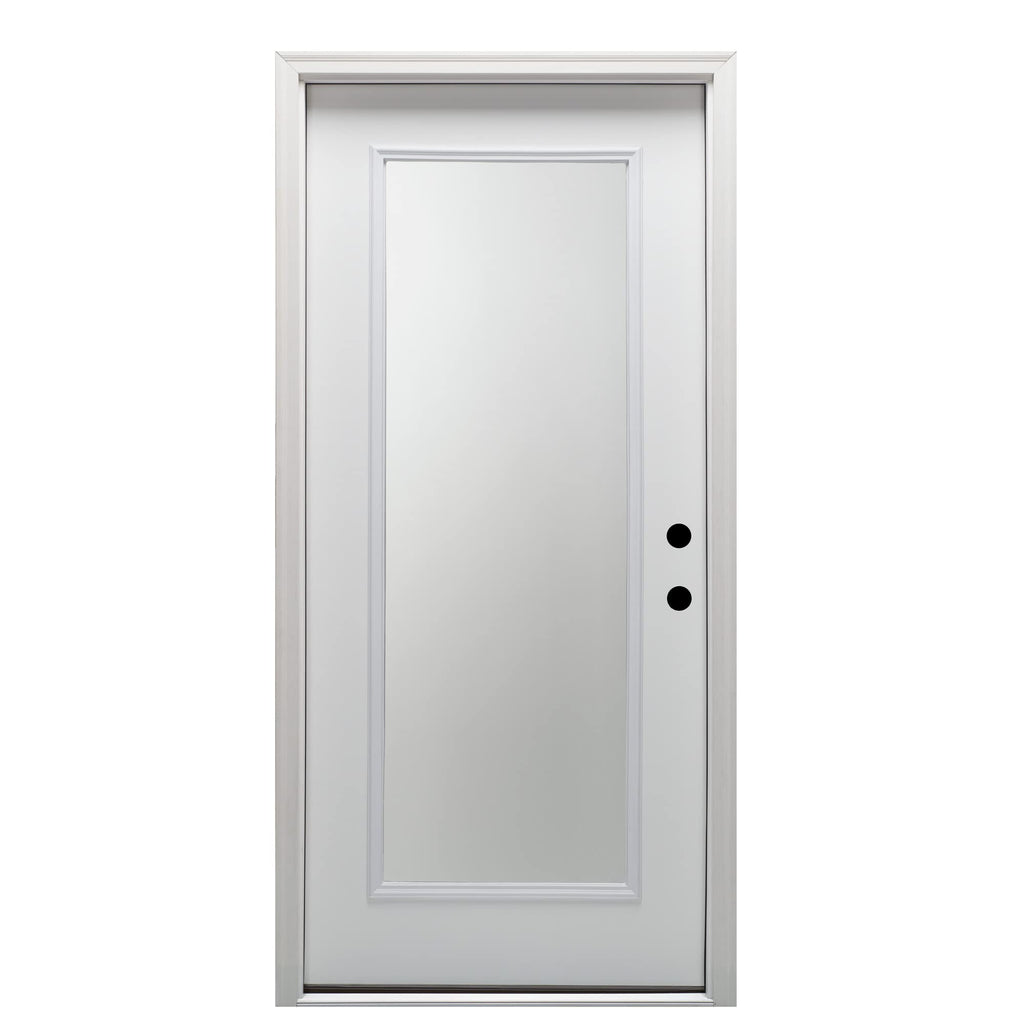 Primed Fiberglass Left Hand In-Swing Prehung Front Door 30" x 80" S7008