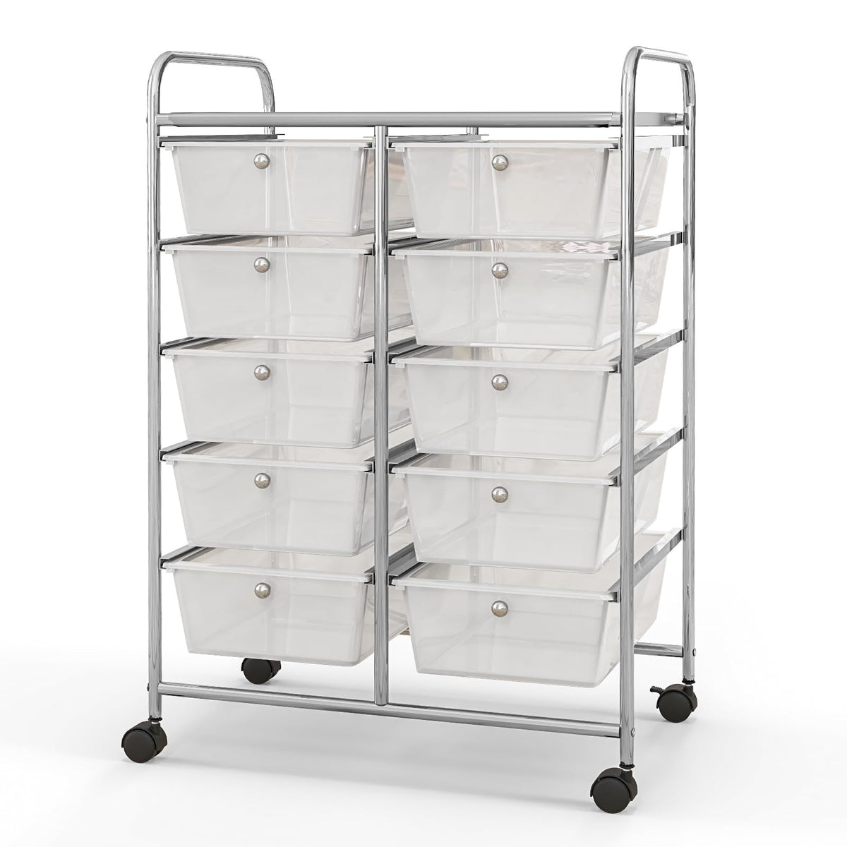 10 Drawer Rolling Storage Cart with Metal Frame L645685