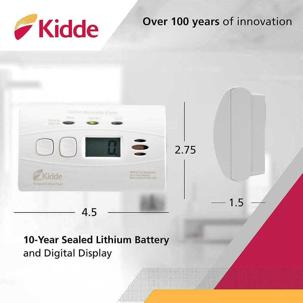 Carbon Monoxide Detector with 10-Year Battery, Digital Display, 2 Pack L990