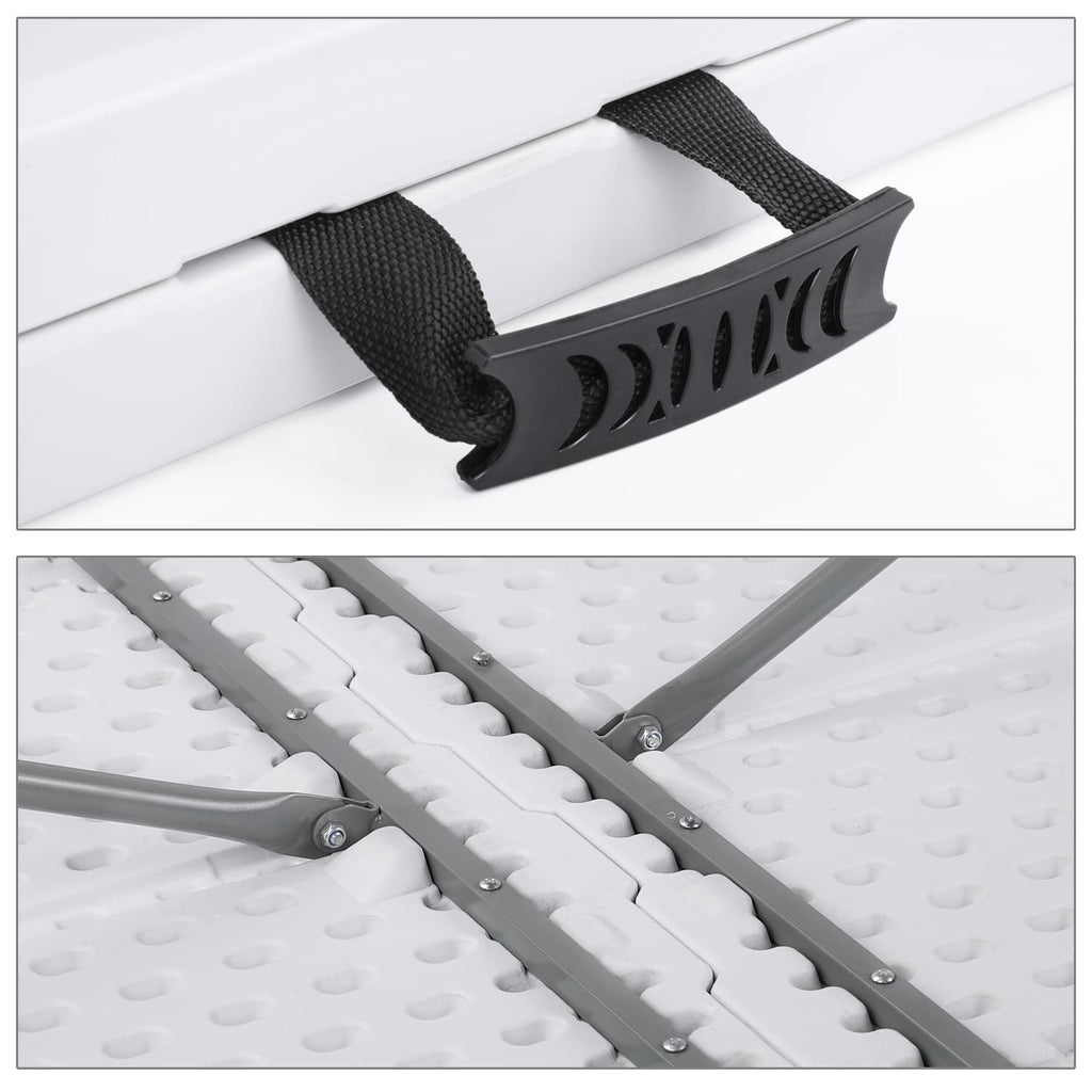 6Ft Heavy Duty Folding Plastic Table White C50723