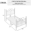 White Twin Metal Bed Frame with Headboard and Footboard C8536