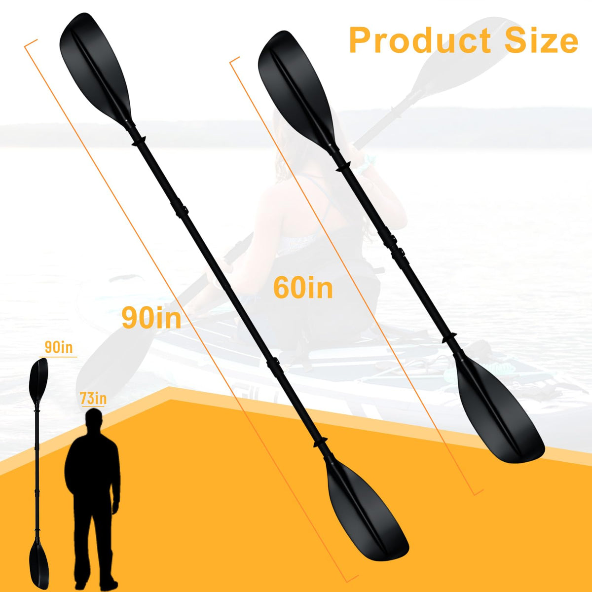 Adjustable 60-90 Inch Kayak Paddle E6028