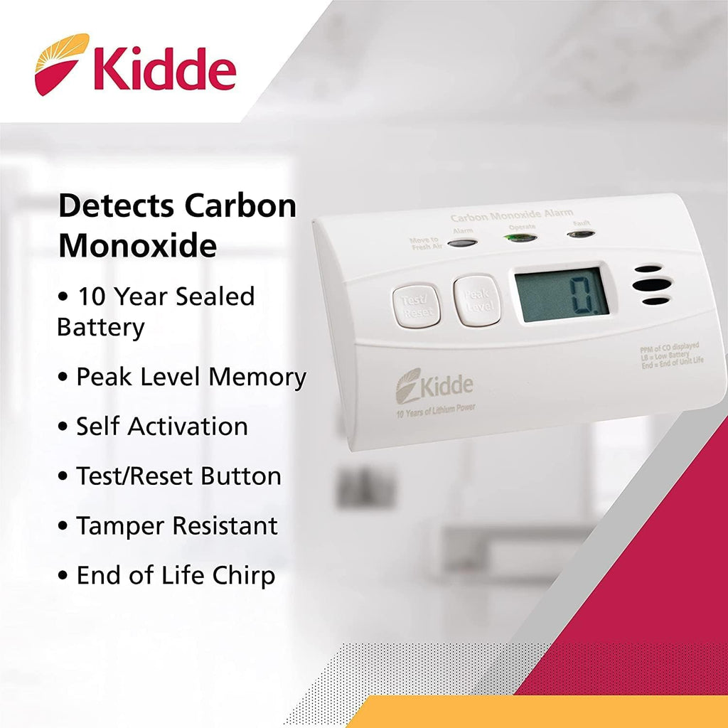 Carbon Monoxide Detector with 10-Year Battery, Digital Display, 2 Pack L990