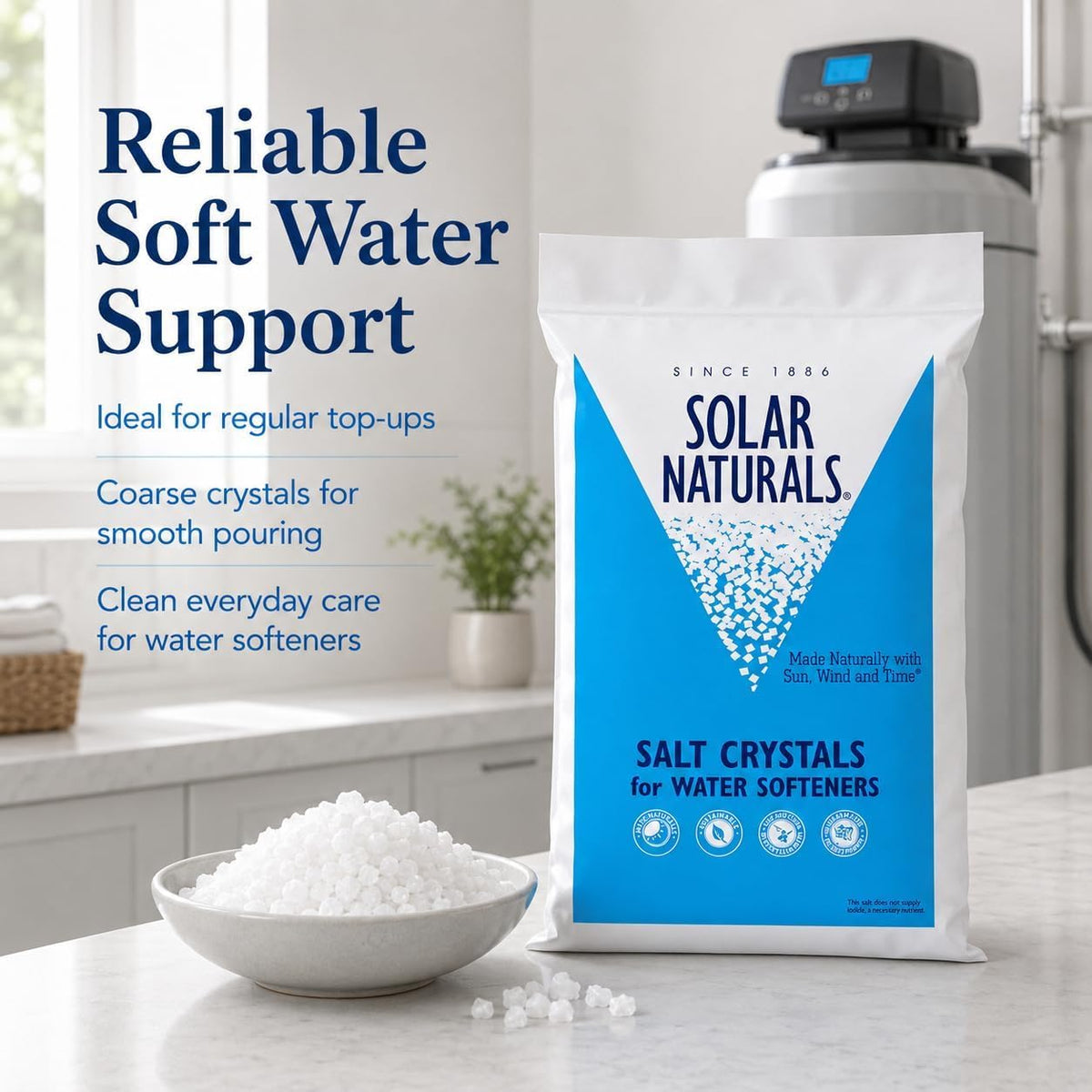 40 lb Natural Solar Salt Crystals Z646142