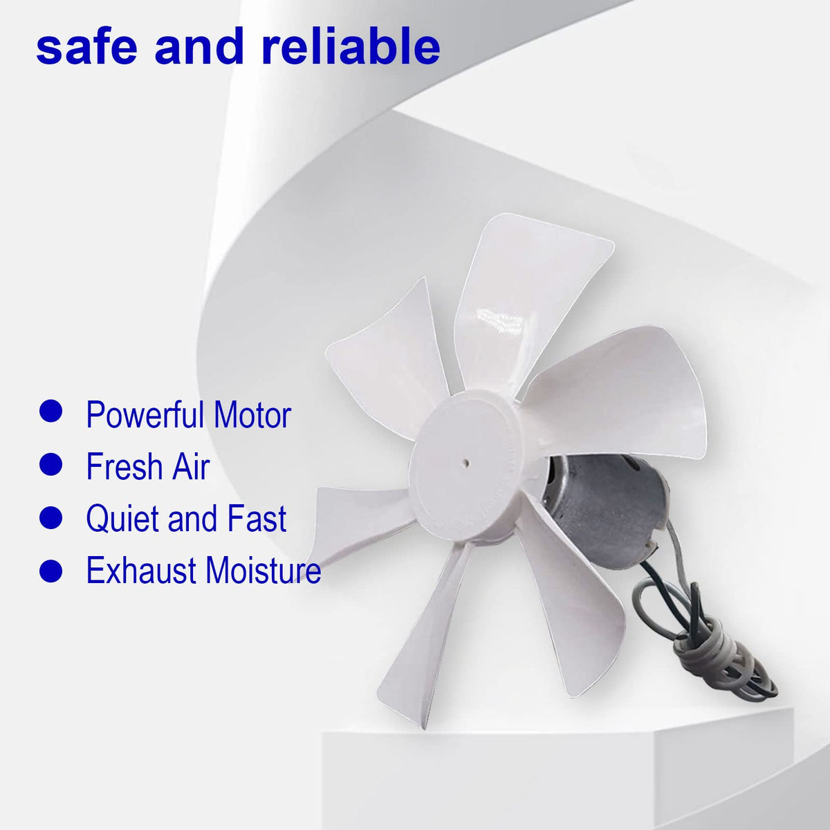 3 Packs 14" White RV Roof Vent Cover Replacement with 6" Fan Blade and 12 Volt Motor W218290
