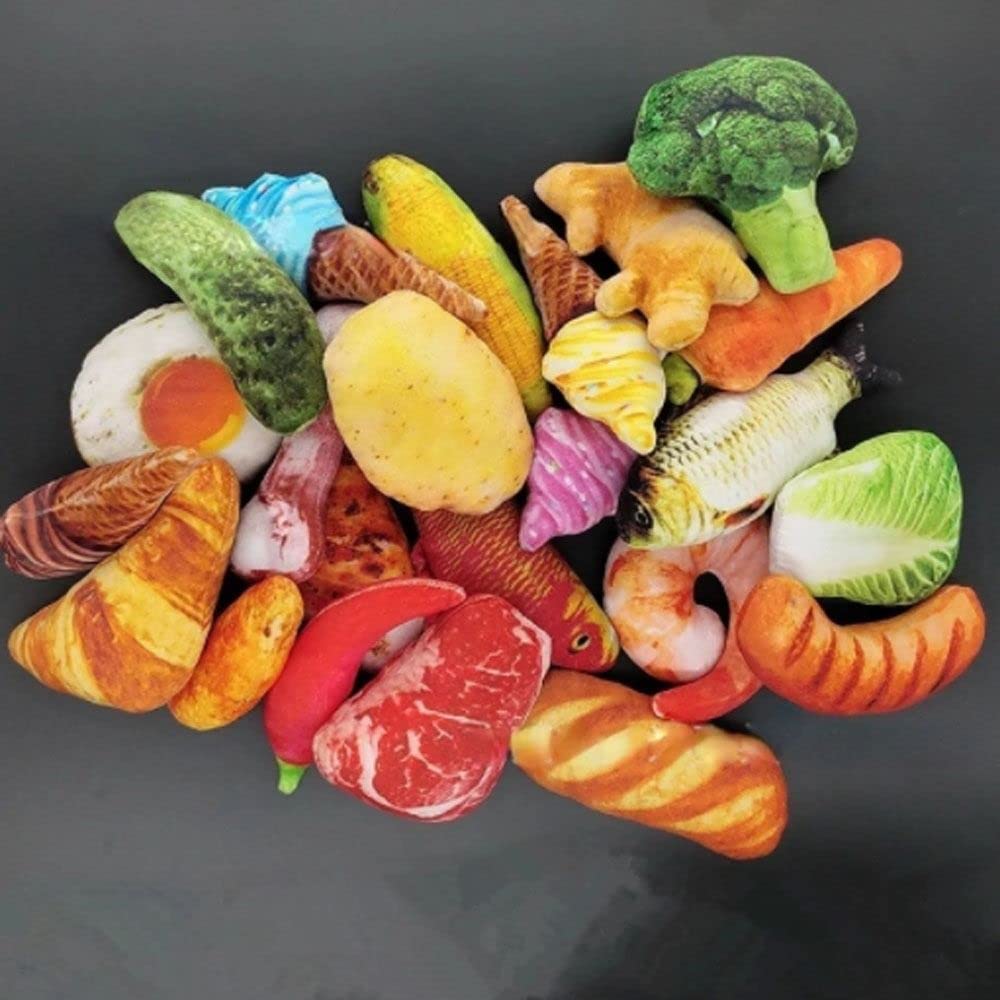 Soft Food Shape Plush Dog Squeaky Chew Toy M15656