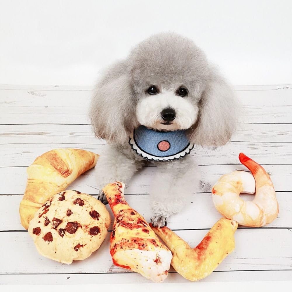 Soft Food Shape Plush Dog Squeaky Chew Toy M15656