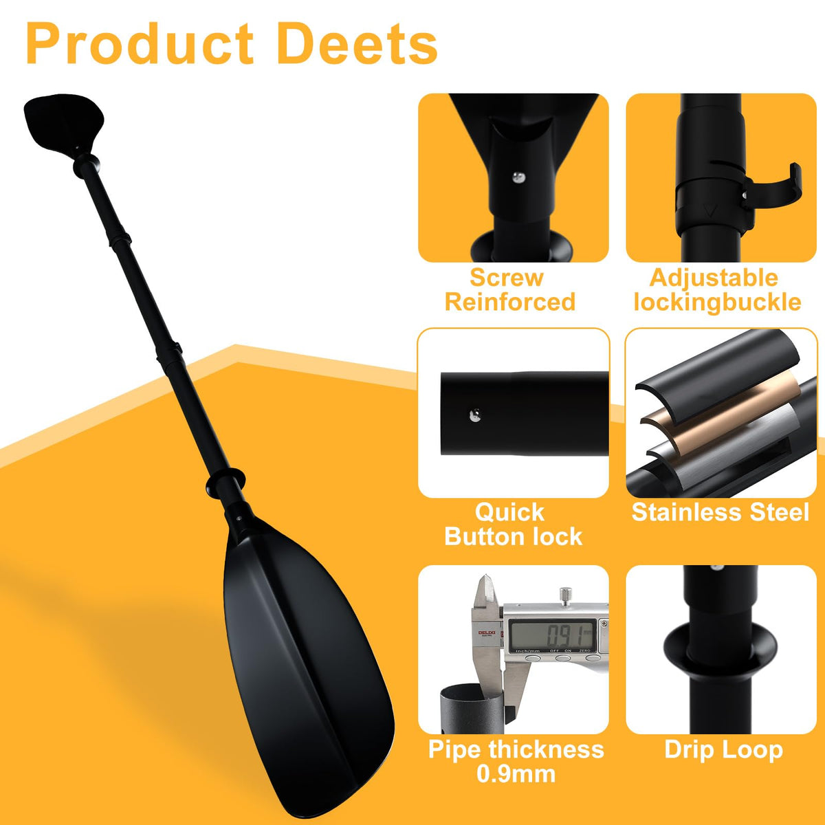 Adjustable 60-90 Inch Kayak Paddle E6028