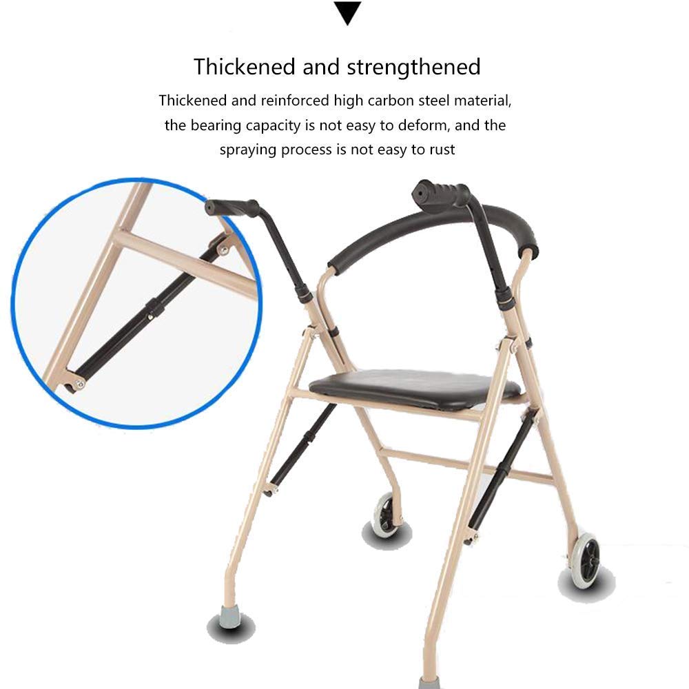 Lightweight Folding Aluminum Rollator Walker with Seat J39764