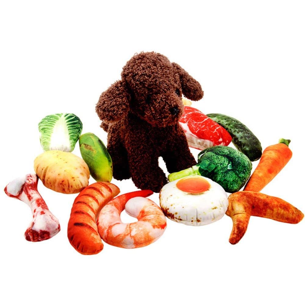Soft Food Shape Plush Dog Squeaky Chew Toy M15656