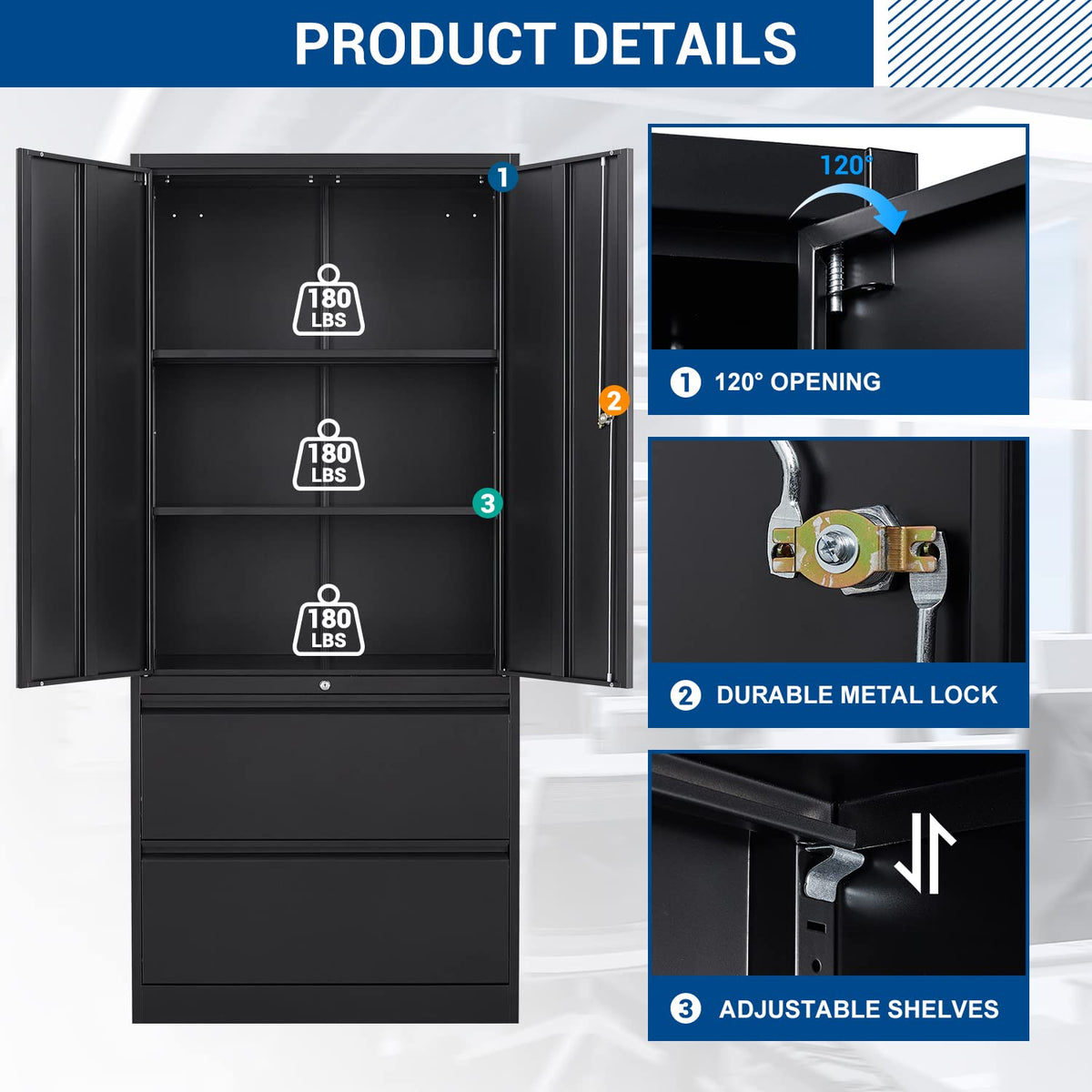Metal Cabinets with Lockable Drawers and Doors S21714