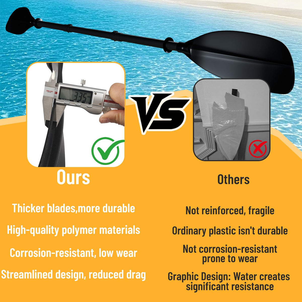 Adjustable 60-90 Inch Kayak Paddle E6028