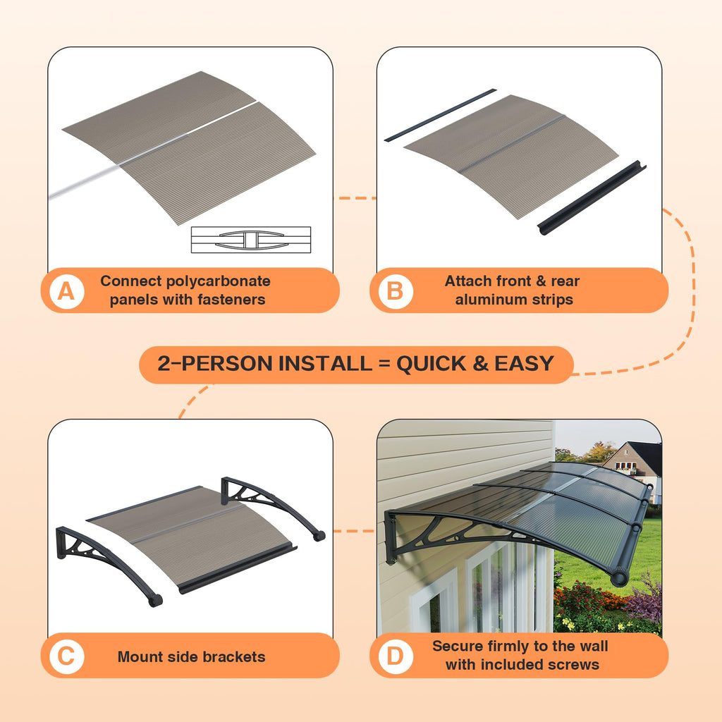 40x48in UV Rain Proof Door Awning N407