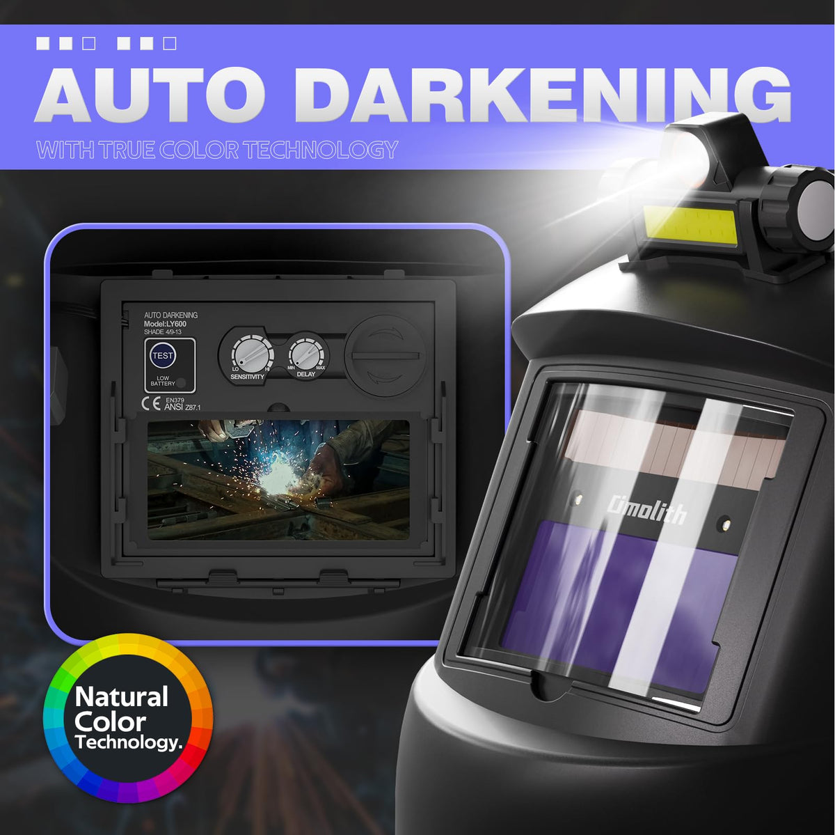 Auto-Darkening Welding Helmet True Color Shade 4/9-13 K366934