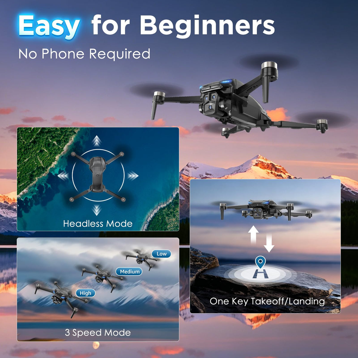 4K Camera GPS Foldable Drone with 4.5” HD Screen Controller R64918