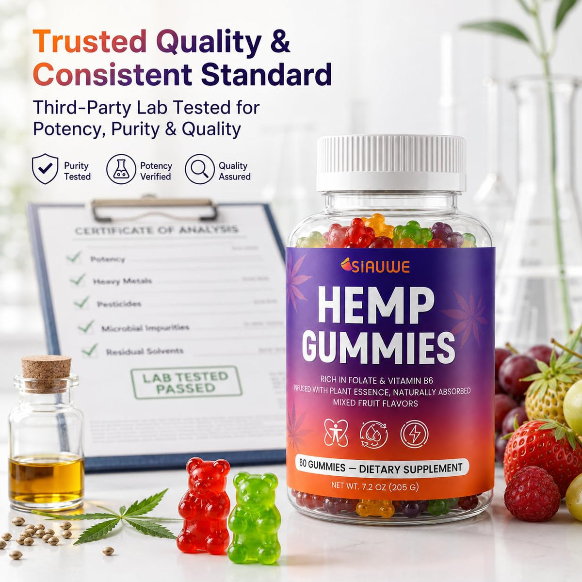 Sugar Free Hemp Gummies 60 Count H21339