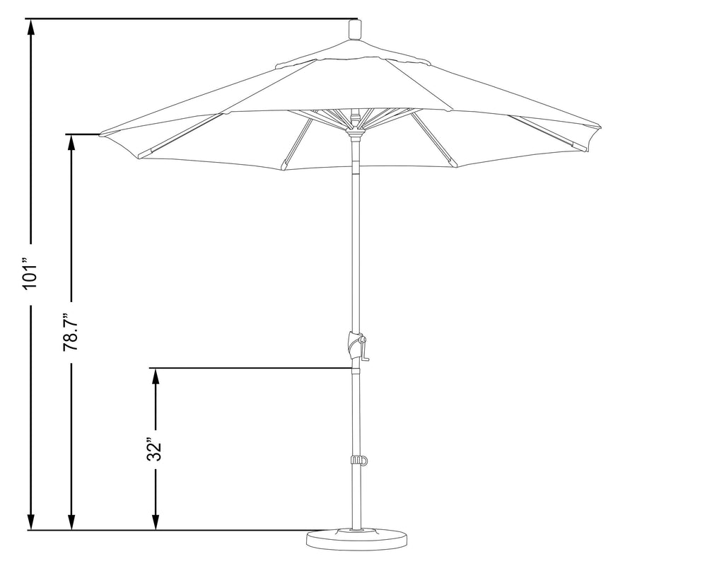 9' Round Aluminum Market Patio Umbrella C5110