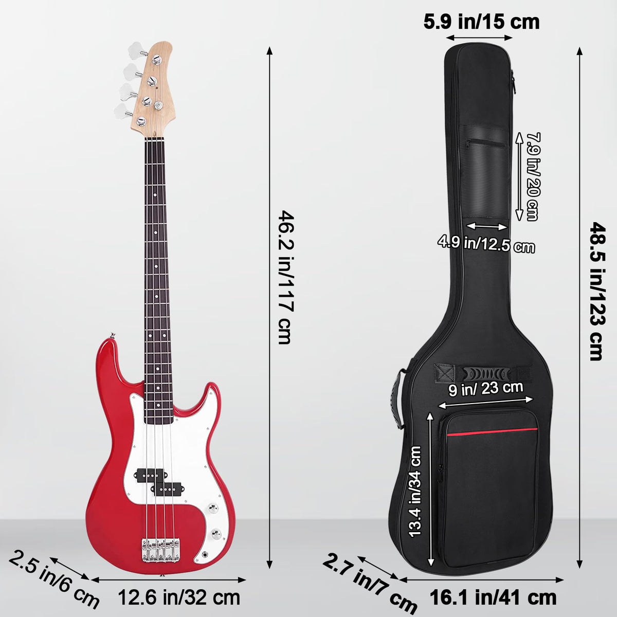 7mm Padding Waterproof Electric Bass Guitar Bag Q62577
