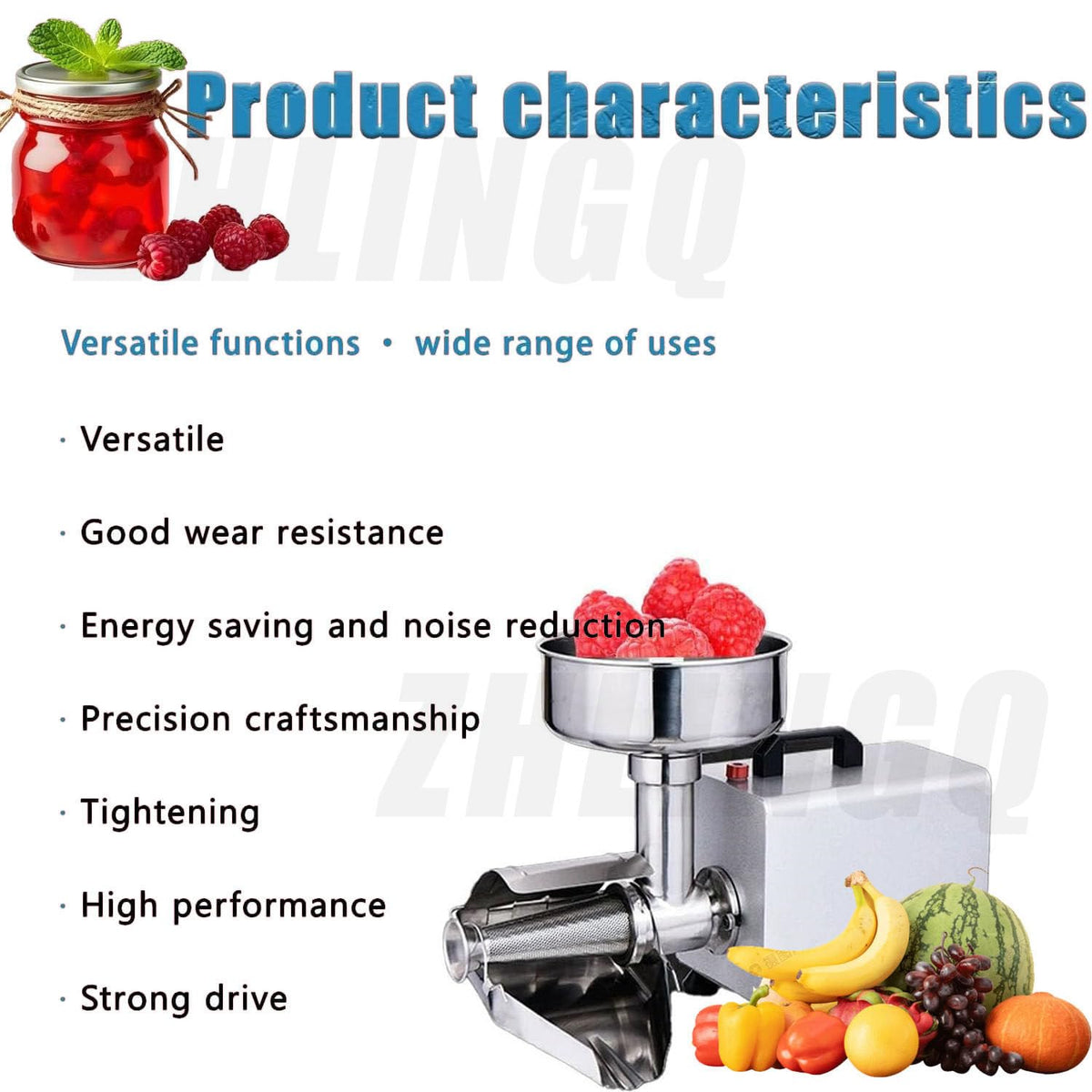 450W Stainless Steel Electric Food Mill Q2760