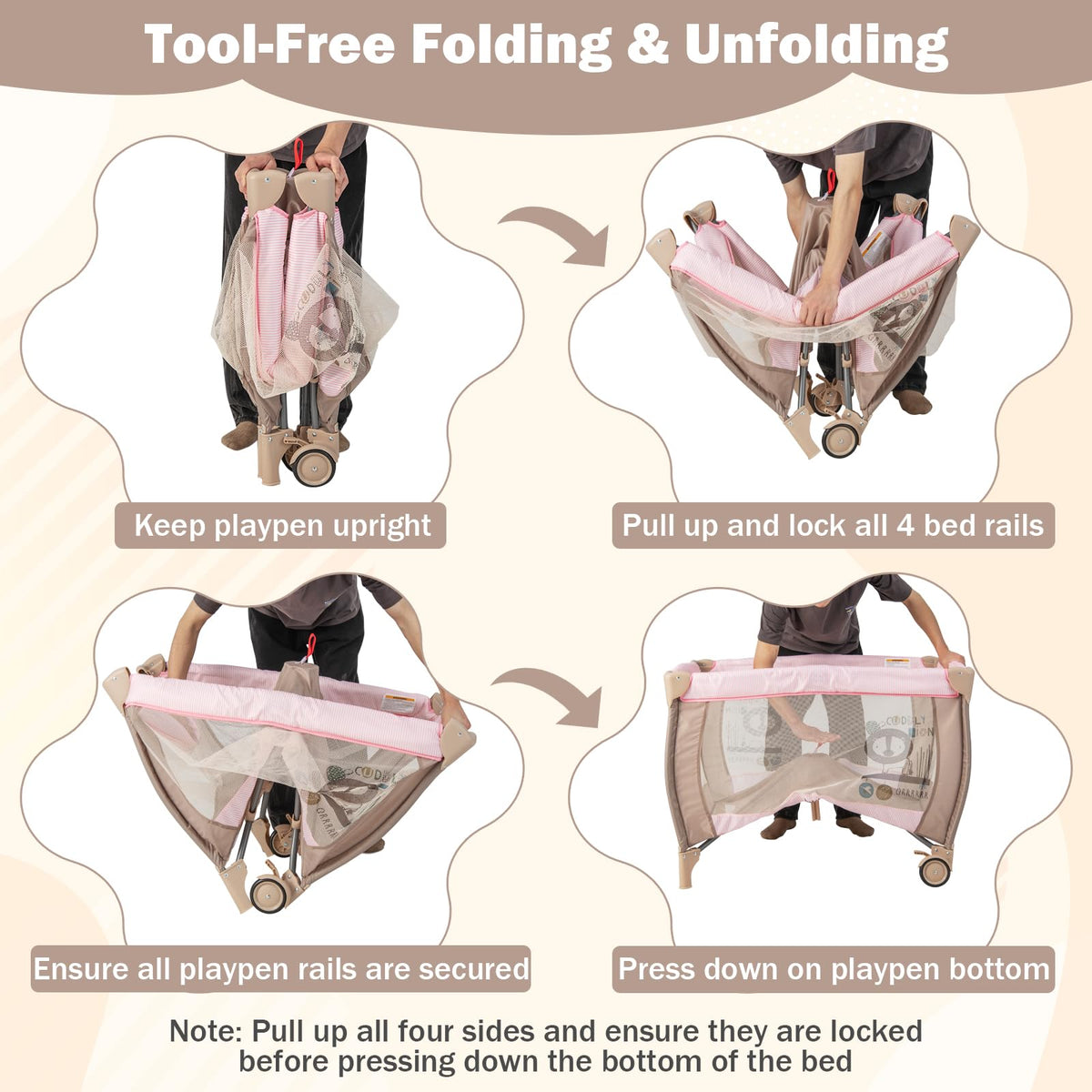 3 in 1 Portable Baby Playard with Bassinet and Changing Table Q47151