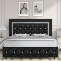 Full Size Faux Leather Platform Bed with Diamond Headboard C223252