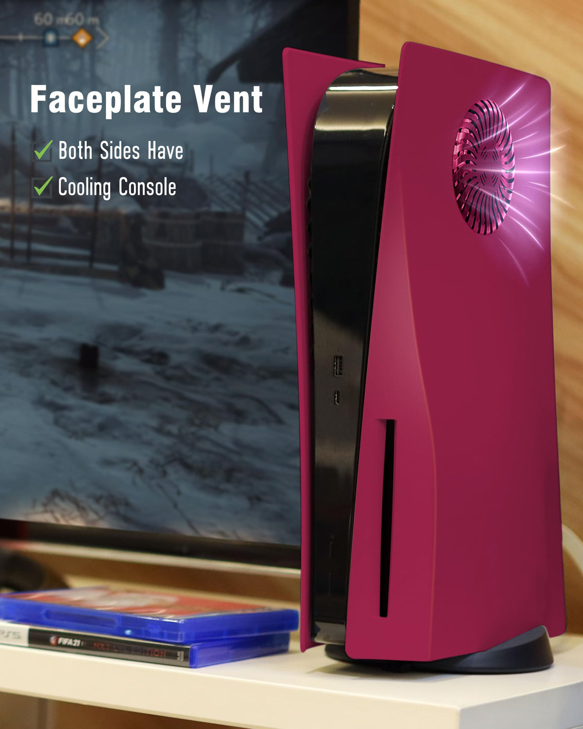 Cosmic Red Vented Faceplate for PS5 Disc Edition D40923