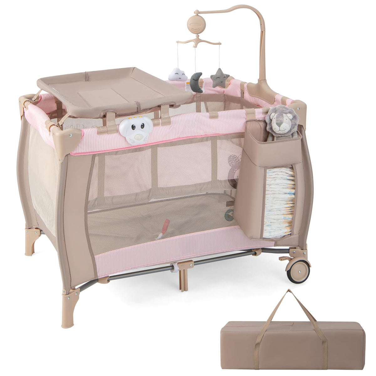 3 in 1 Portable Baby Playard with Bassinet and Changing Table Q47151