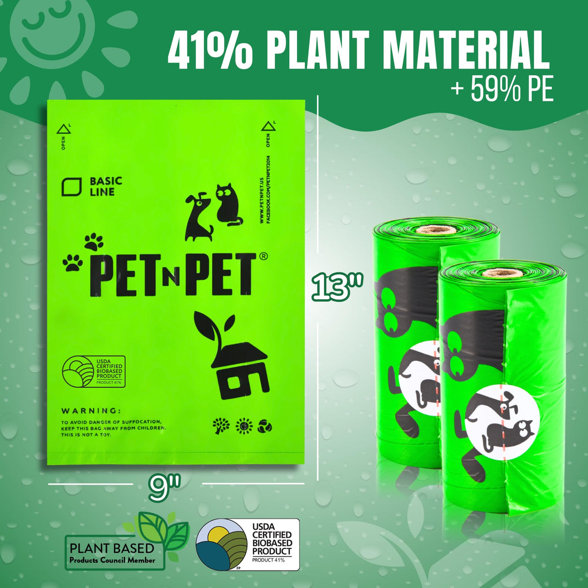 540 Count Plant Based Unscented Dog Poop Bags T6087