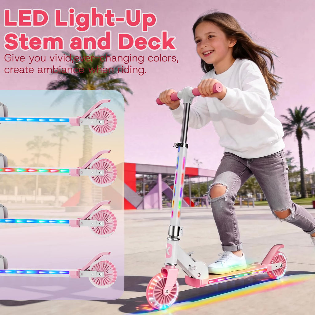 2 Wheel Light Up Wheels LED Stem Kick Scooter L599935