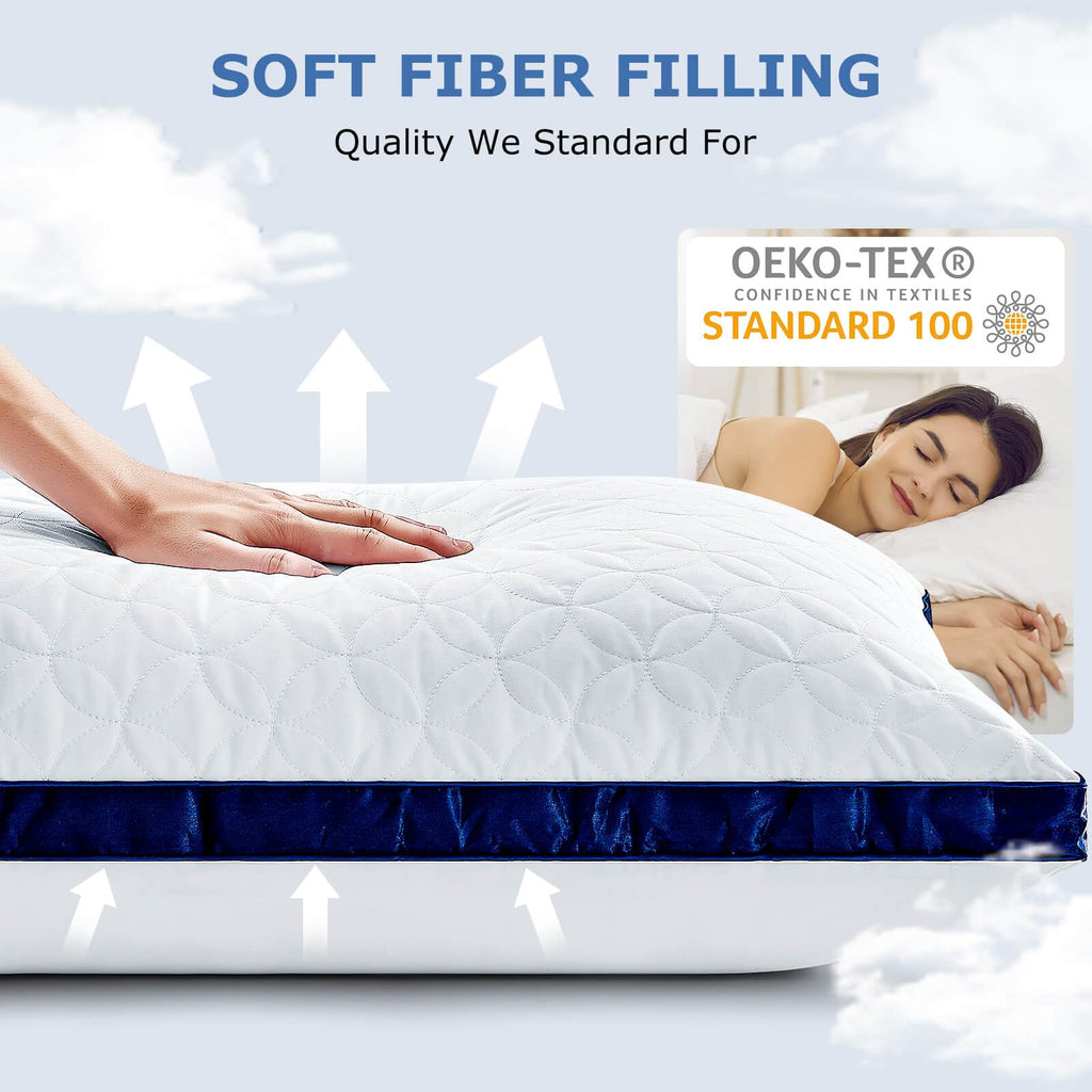 King Size Cooling Bed Pillows Set of 2 Down Alternative Y863913