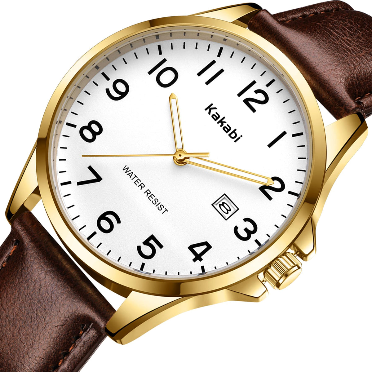 Men Fashion Minimalist Waterproof Quartz Analog Date Leather Strap Watch Z4664