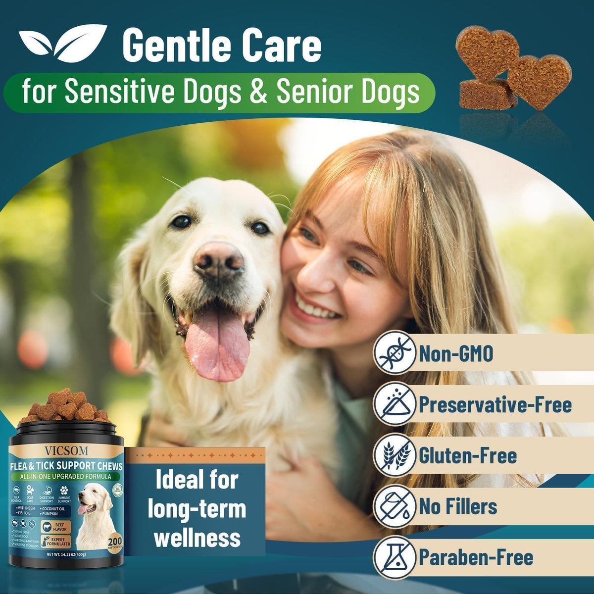 Chewable Flea and Tick Prevention for Dogs V47744