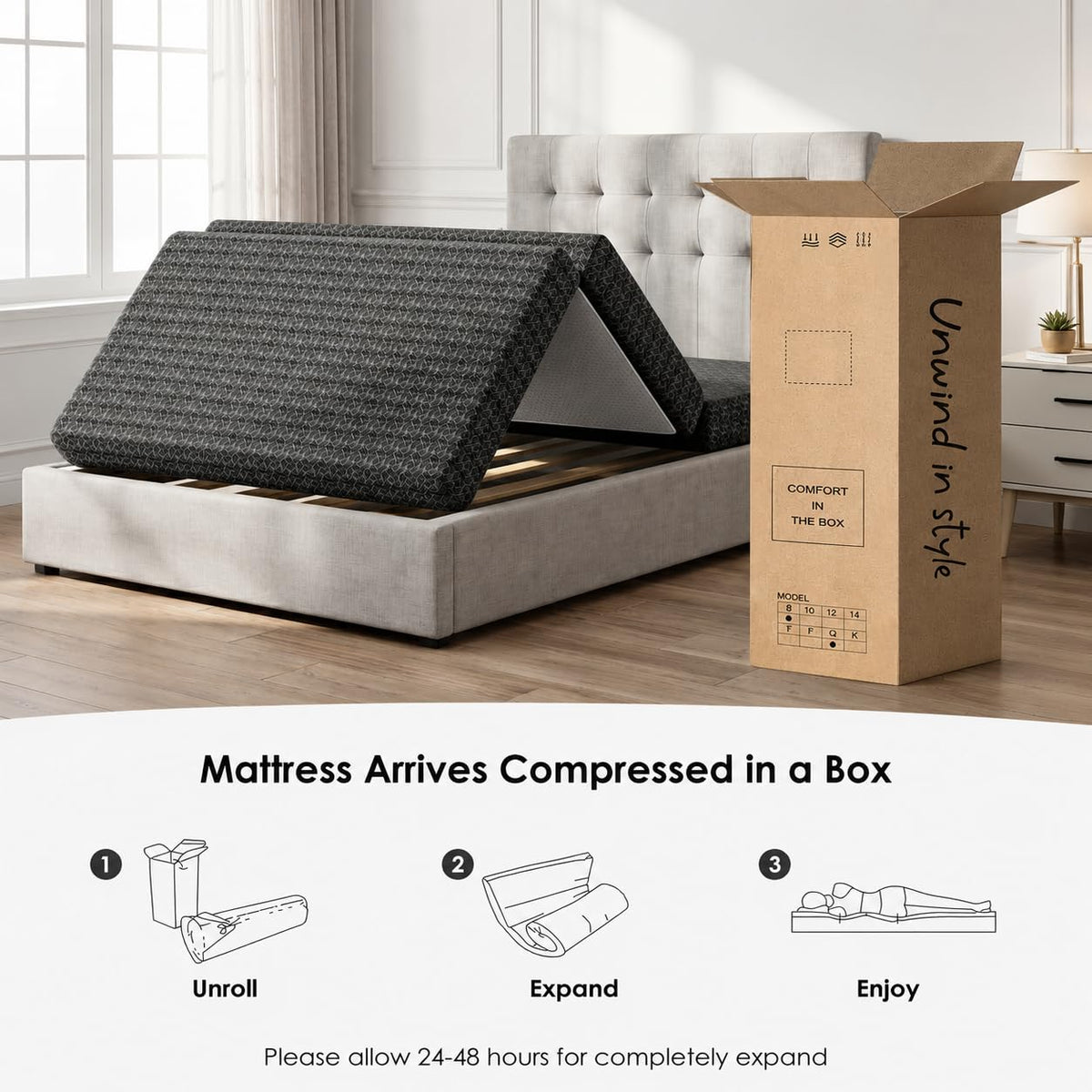 Queen Tri-Fold Memory Foam Mattress J603289