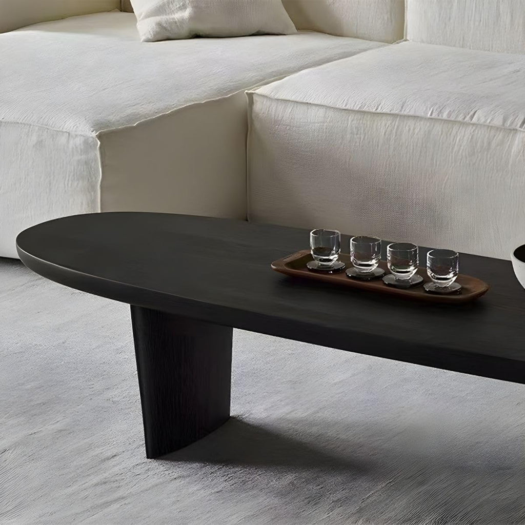 Black Wood Oval Coffee Table 59" L x 19" W x 16" H Z2353