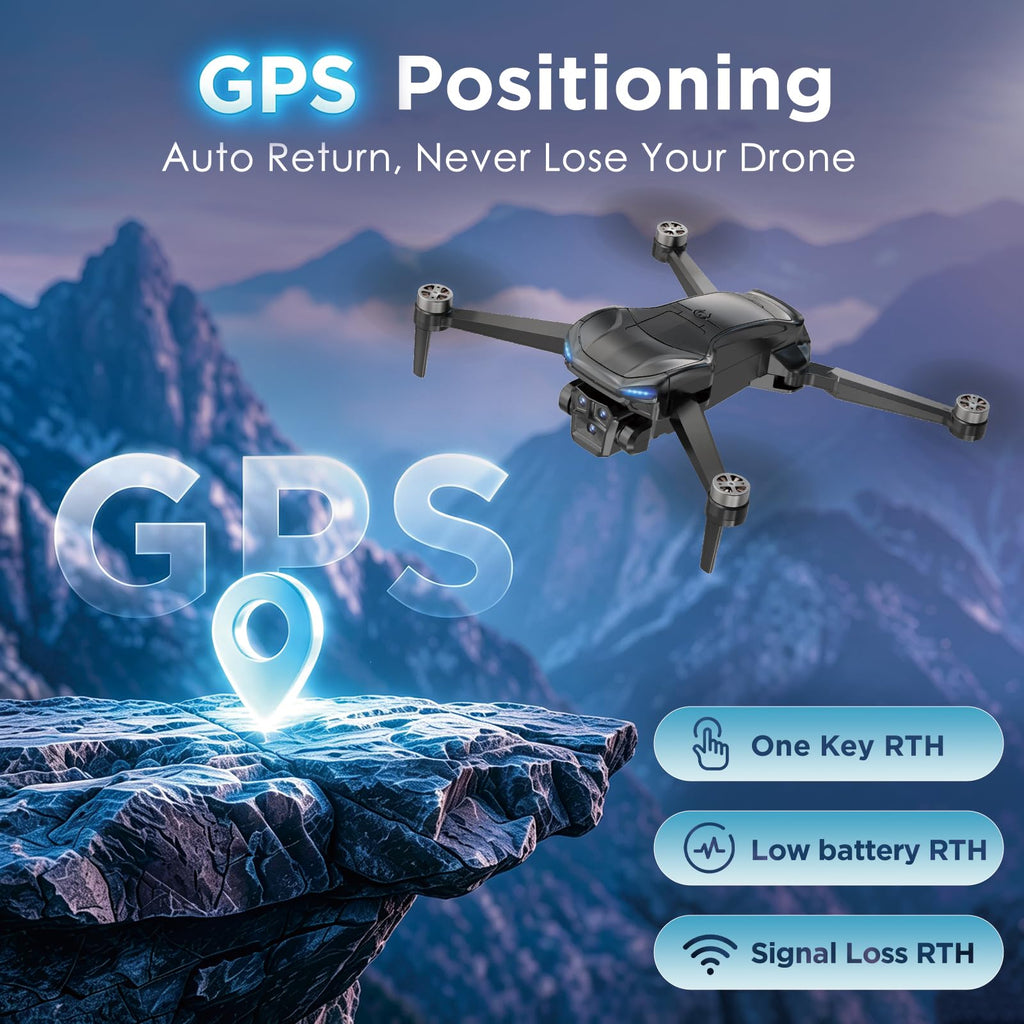 4K Camera GPS Foldable Drone with 4.5” HD Screen Controller R64918