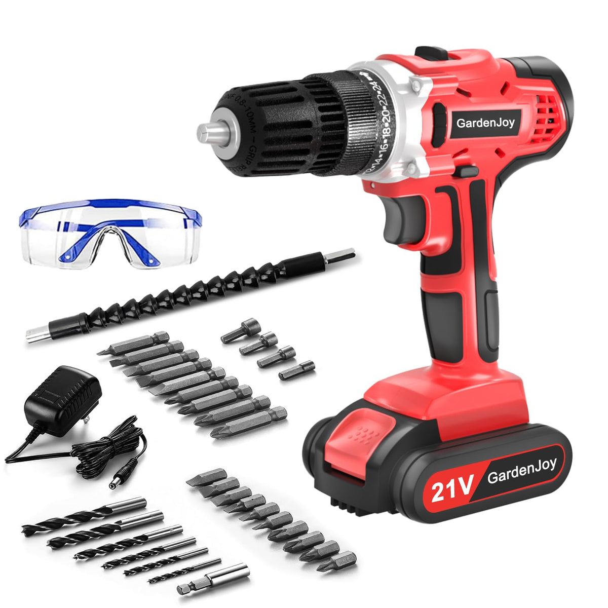 20v Cordless Drill Set with Charger 3/8" Keyless Chuck N465