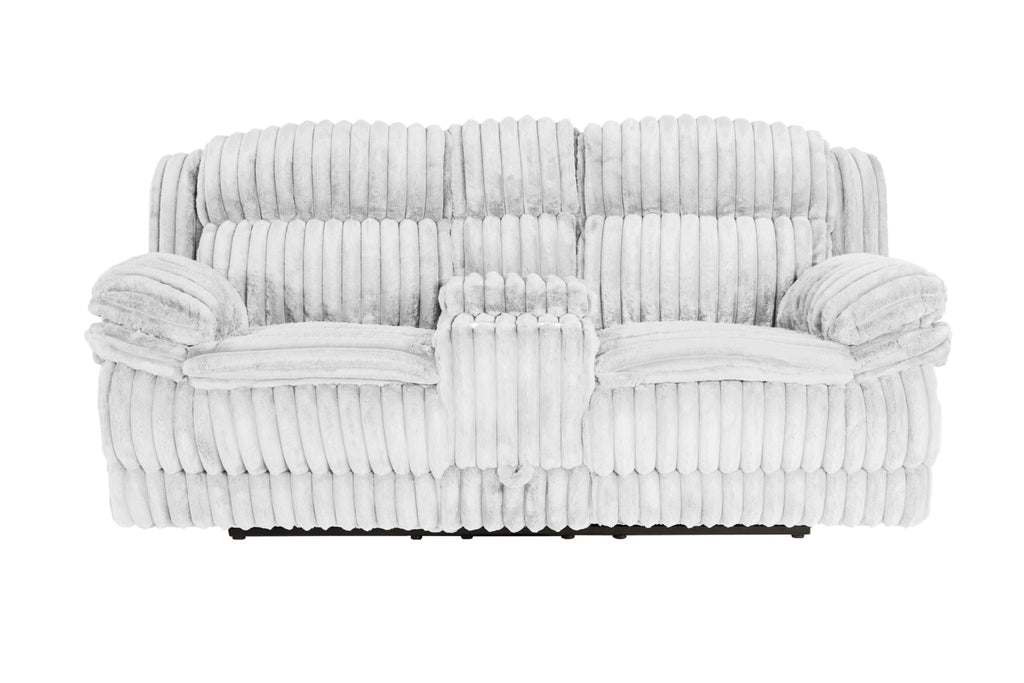 Light Gray Corduroy Manual Motion Loveseat R742
