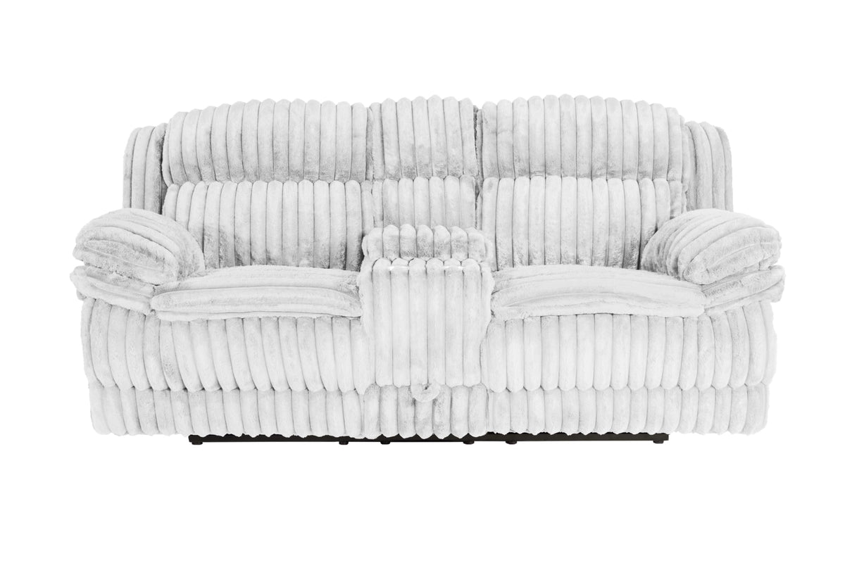 Light Gray Corduroy Manual Motion Loveseat R742