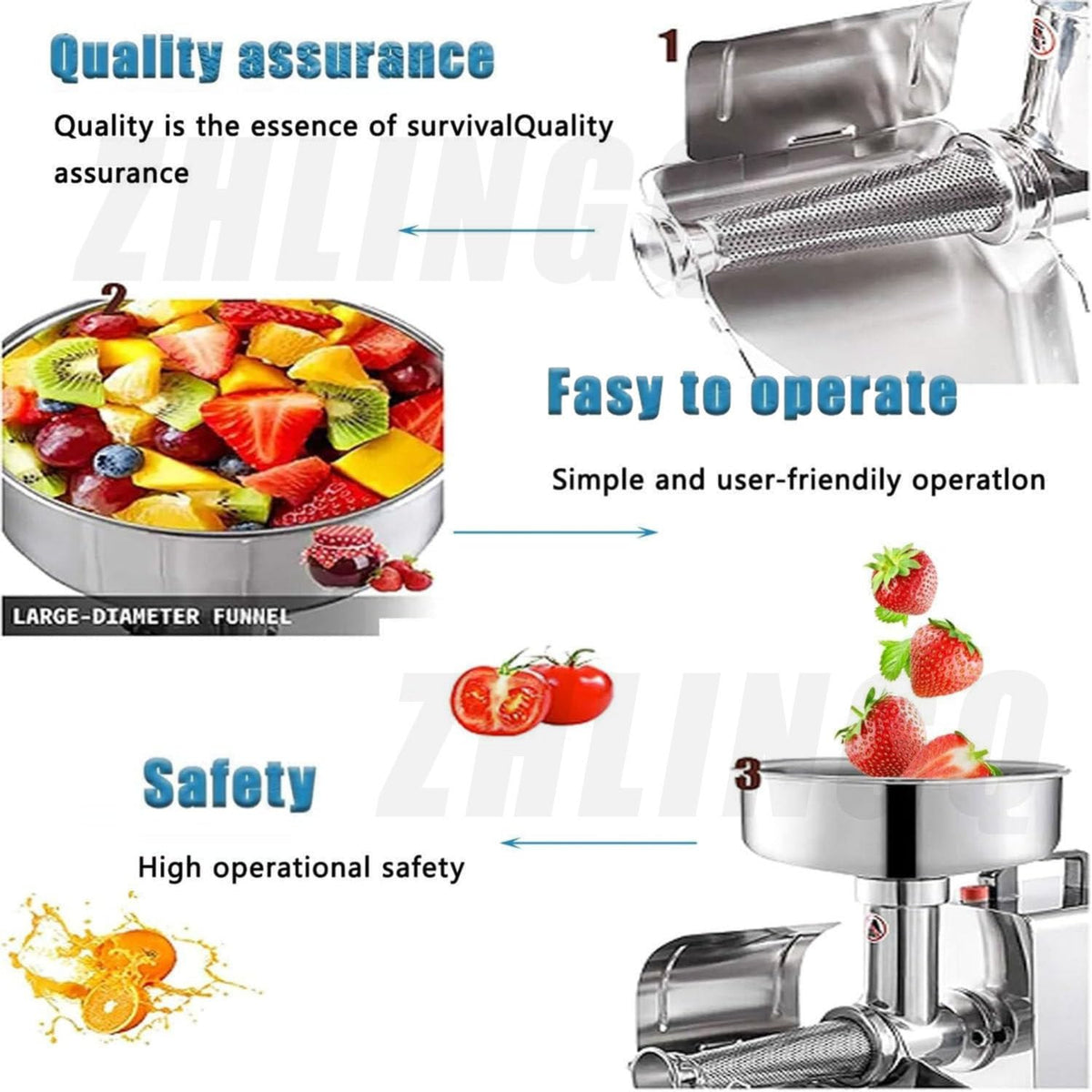 450W Stainless Steel Electric Food Mill Q2760