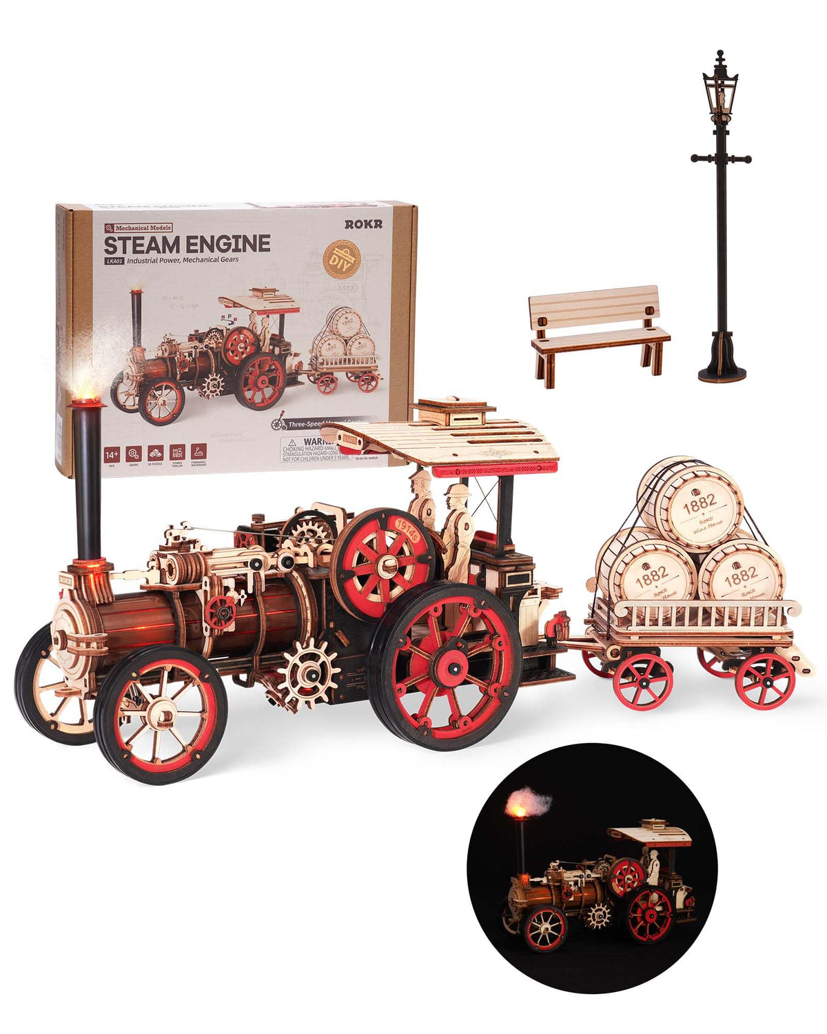 3D Puzzle 469pcs Wooden Mechanical Assembly Model Kit U247442