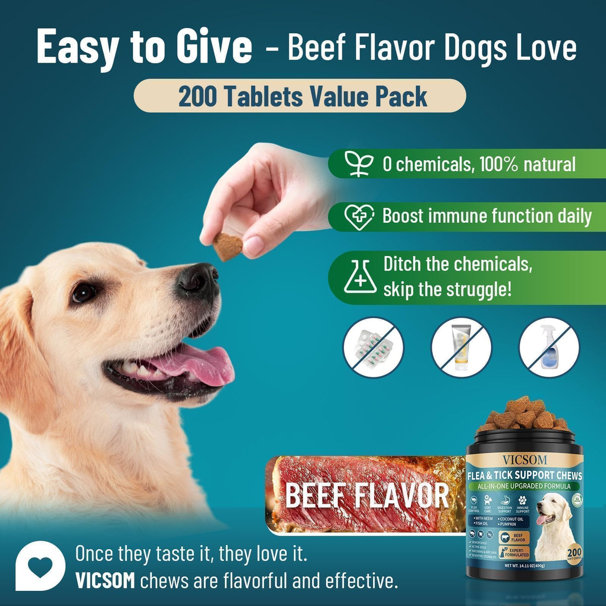 Chewable Flea and Tick Prevention for Dogs V47744