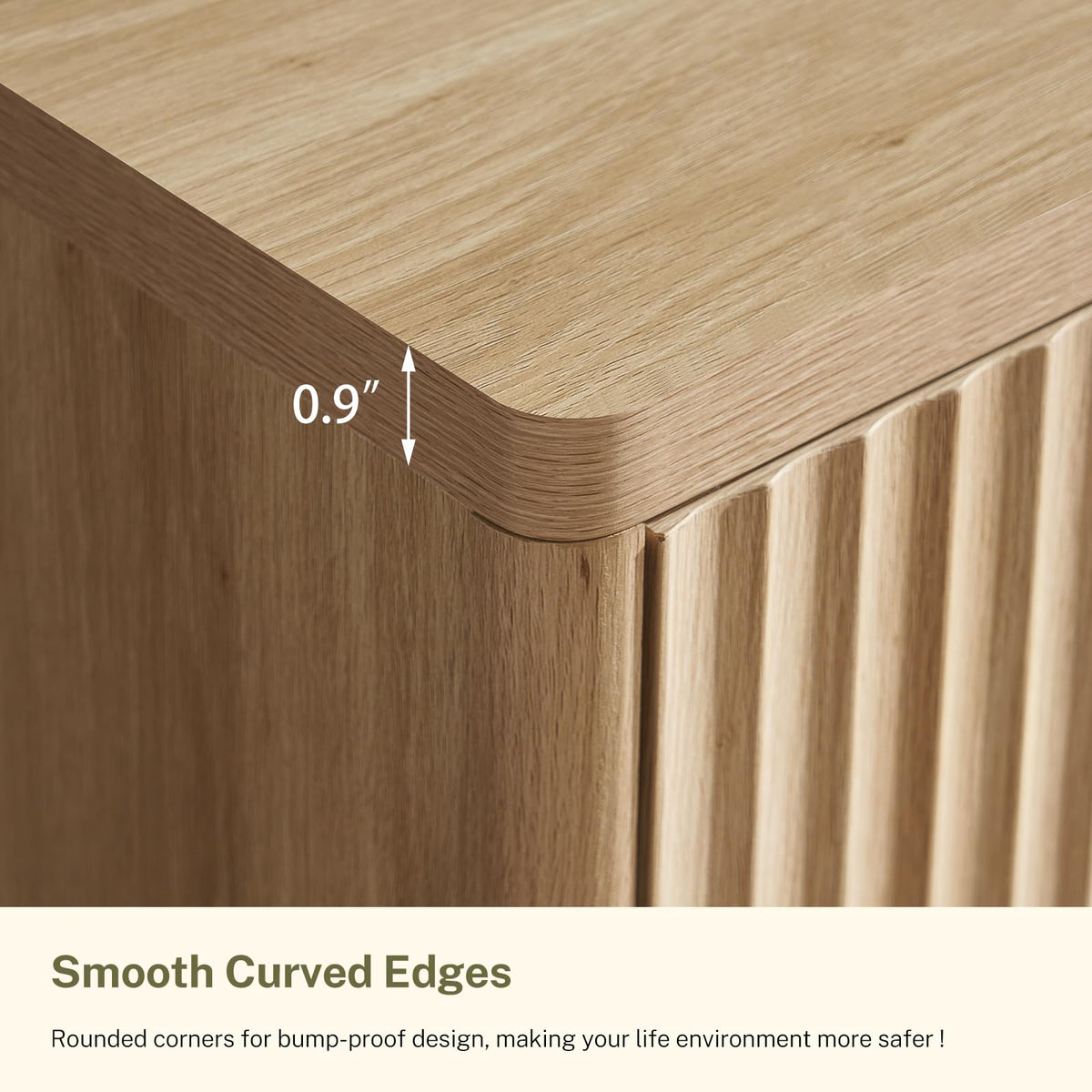 Fluted 6 Drawer Wood Dresser Y75805