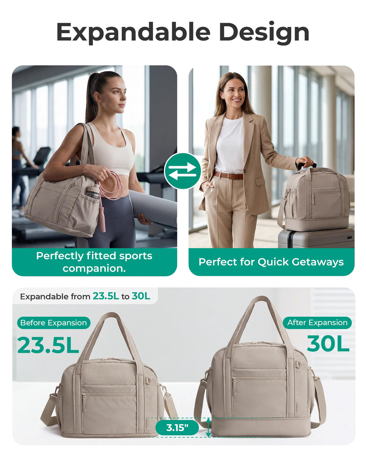 Expandable Travel Duffel Bag Set X2927