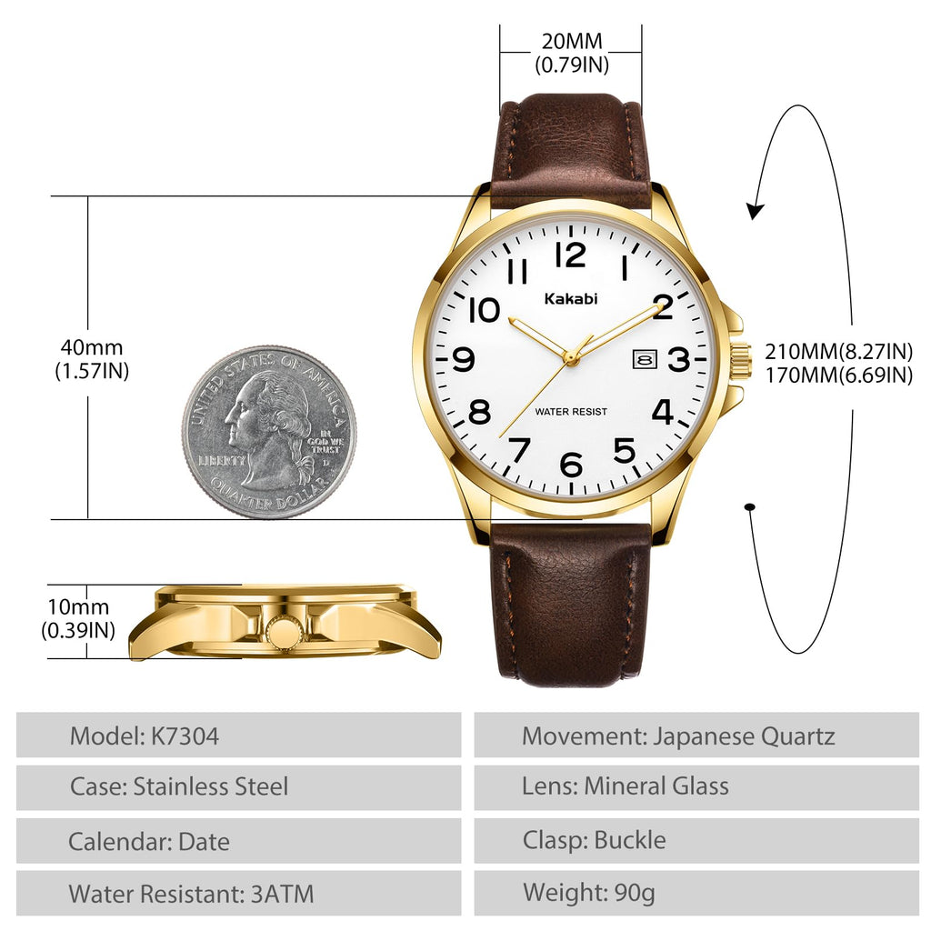 Men Fashion Minimalist Waterproof Quartz Analog Date Leather Strap Watch Z4664