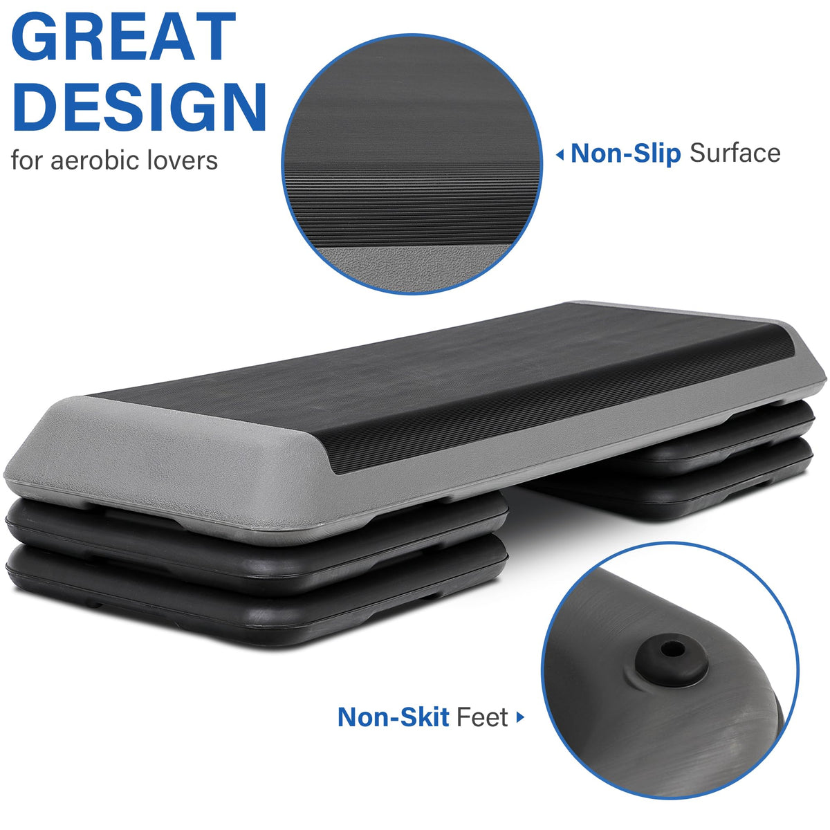 Adjustable Aerobic Stepper with 4 Risers S8985