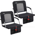2 Pack Black Stadium Seats with Back Support & Armrests A7474