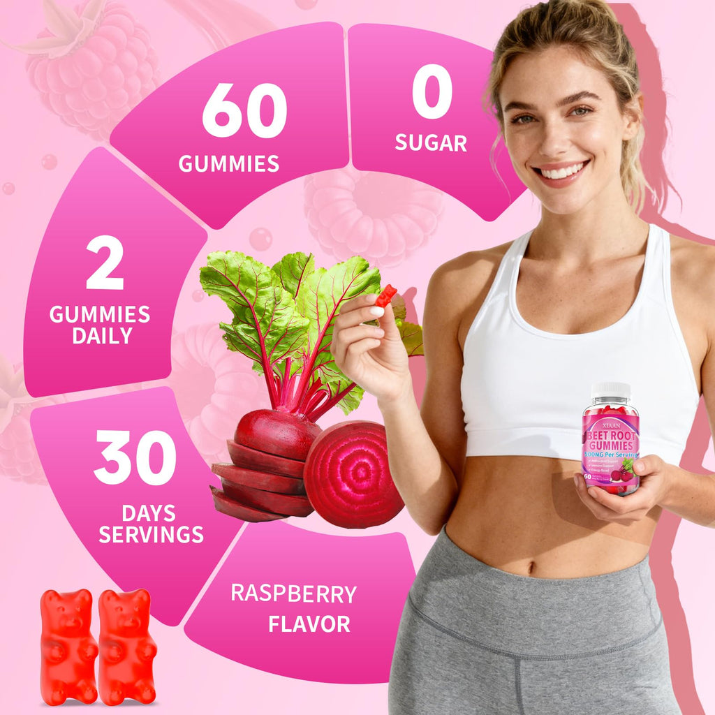 Sugar-Free Vegan Beet Root Gummies 60 Count K568